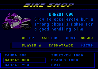 Road Rash II, Bikes, Super Bike, Banzai 600.png