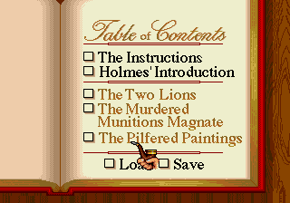 Sherlock Holmes Consulting Detective Vol II MCD, Table of Contents.png