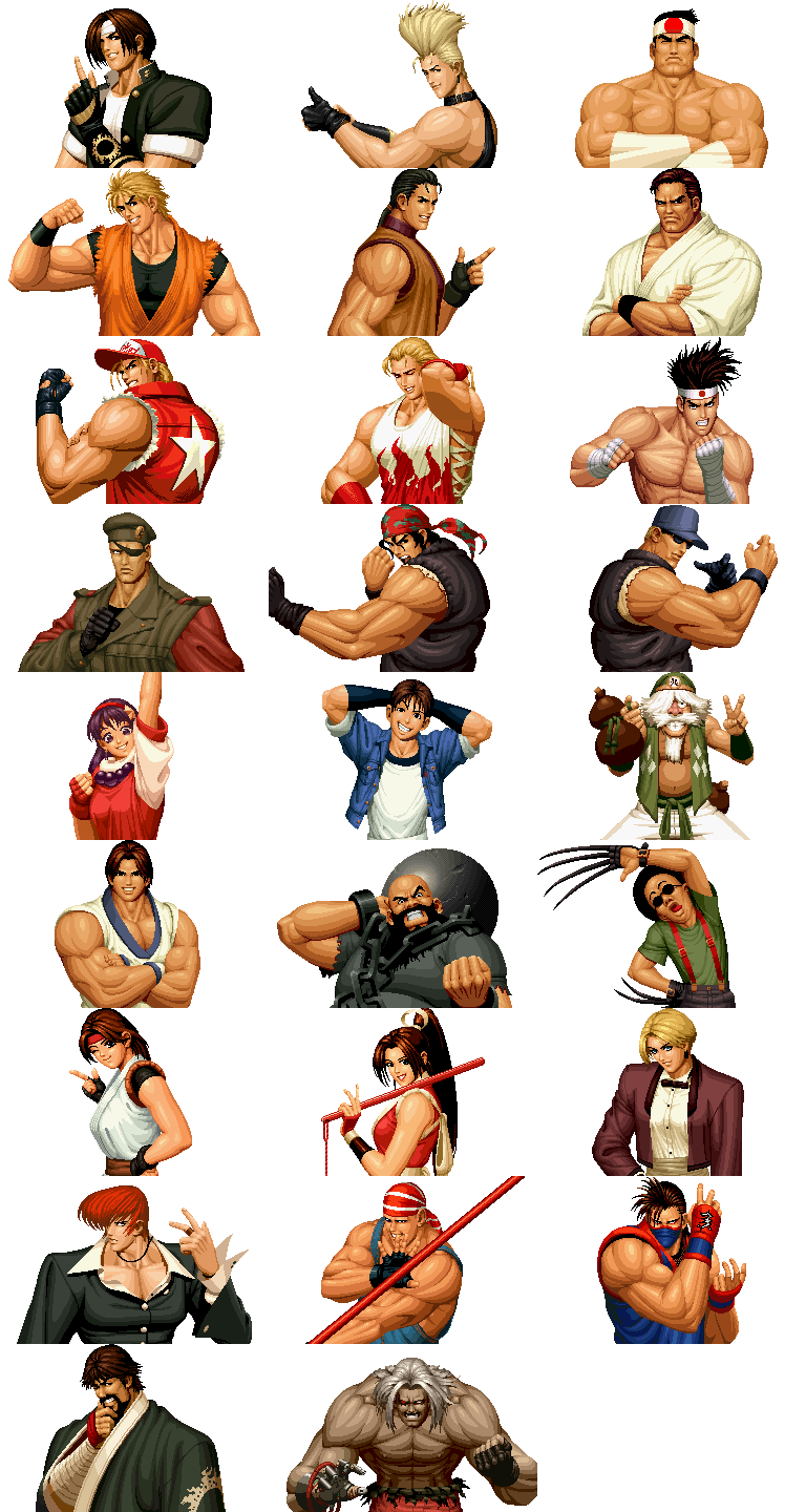 King of Fighters 95 Saturn, Characters.png