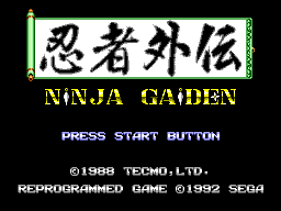 Image result for ninja gaiden master system start screen