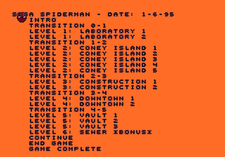 SpiderManAcclaim MD LevelSelect.png