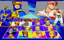 X-Men vs Street Fighter, Character Select.png