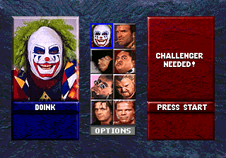 WWF WrestleMania The Arcade Game 32X, Character Select.png