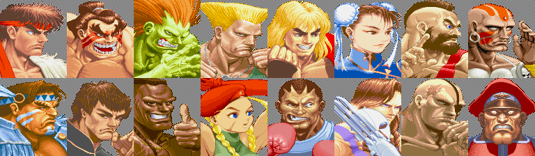 Super Street Fighter II Saturn, Characters.png