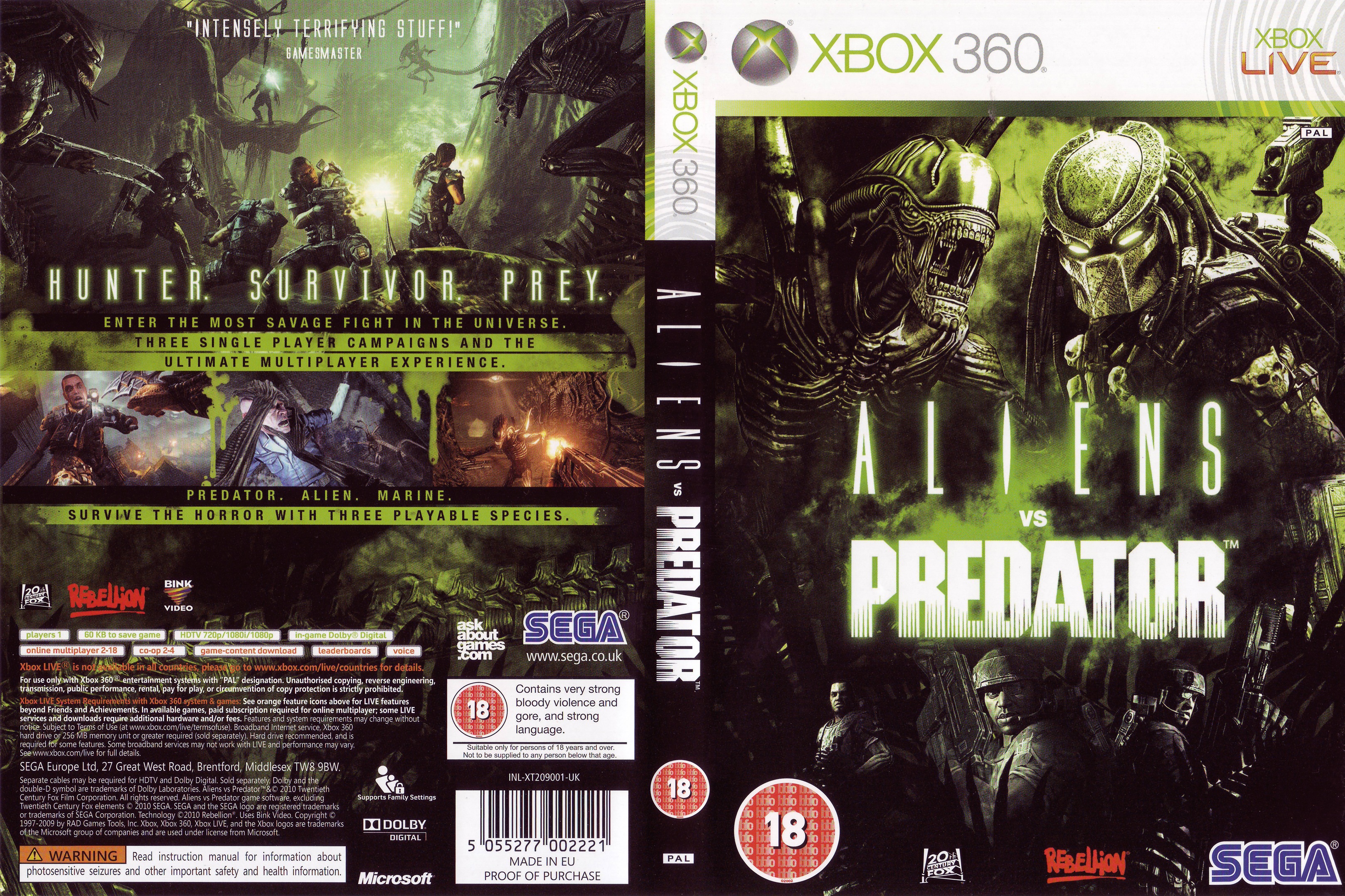 Xbox 360 игры 2024. Xbox 360 Aliens vs. Predator Cover. Aliens vs Predator Xbox 360. Xbox 360 Aliens Predator.