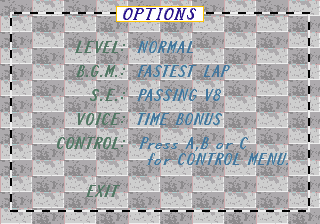 Virtua Racing Deluxe, Comparisons, Options US.png
