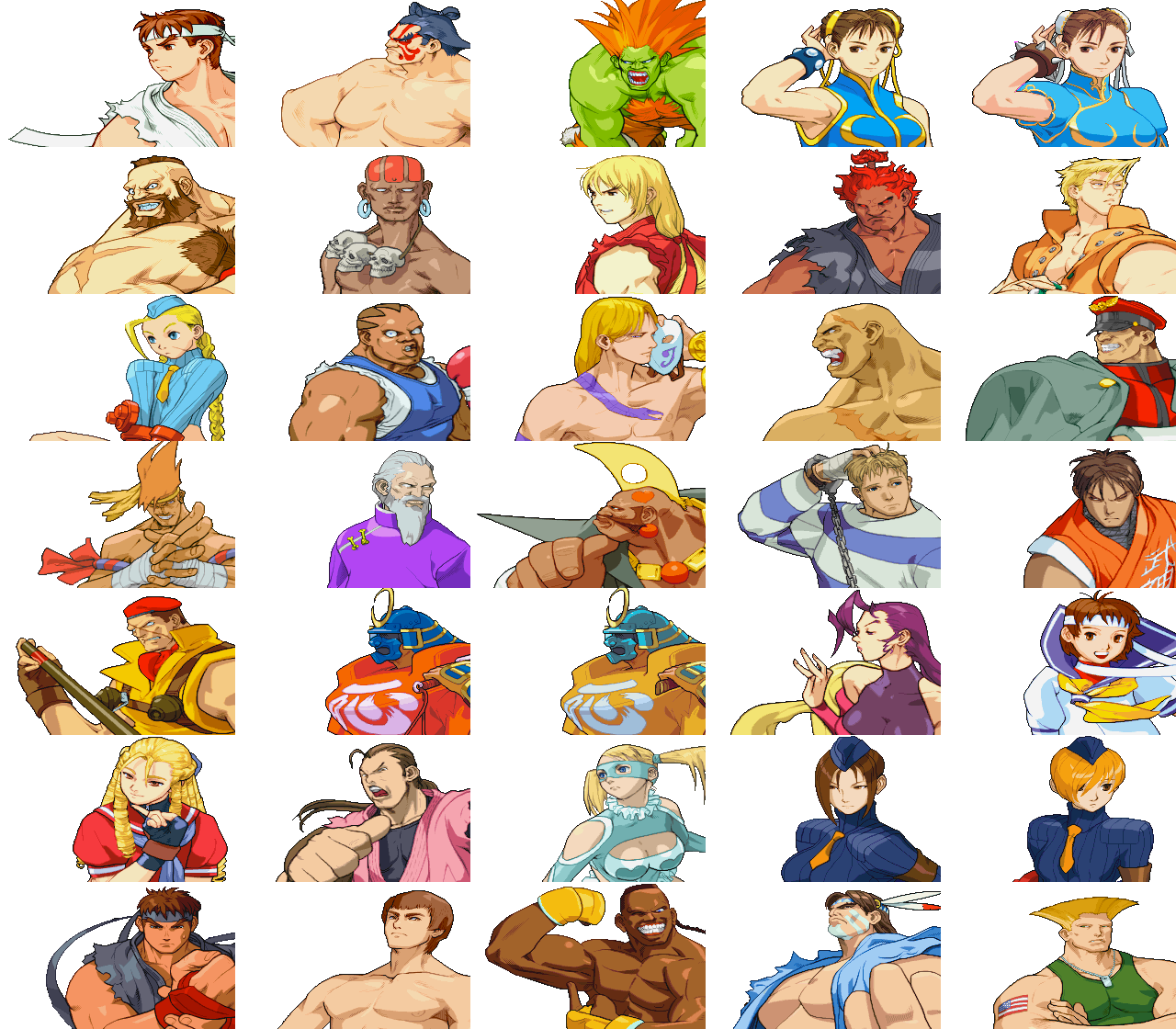 Street Fighter Zero 3, Characters, Select.png