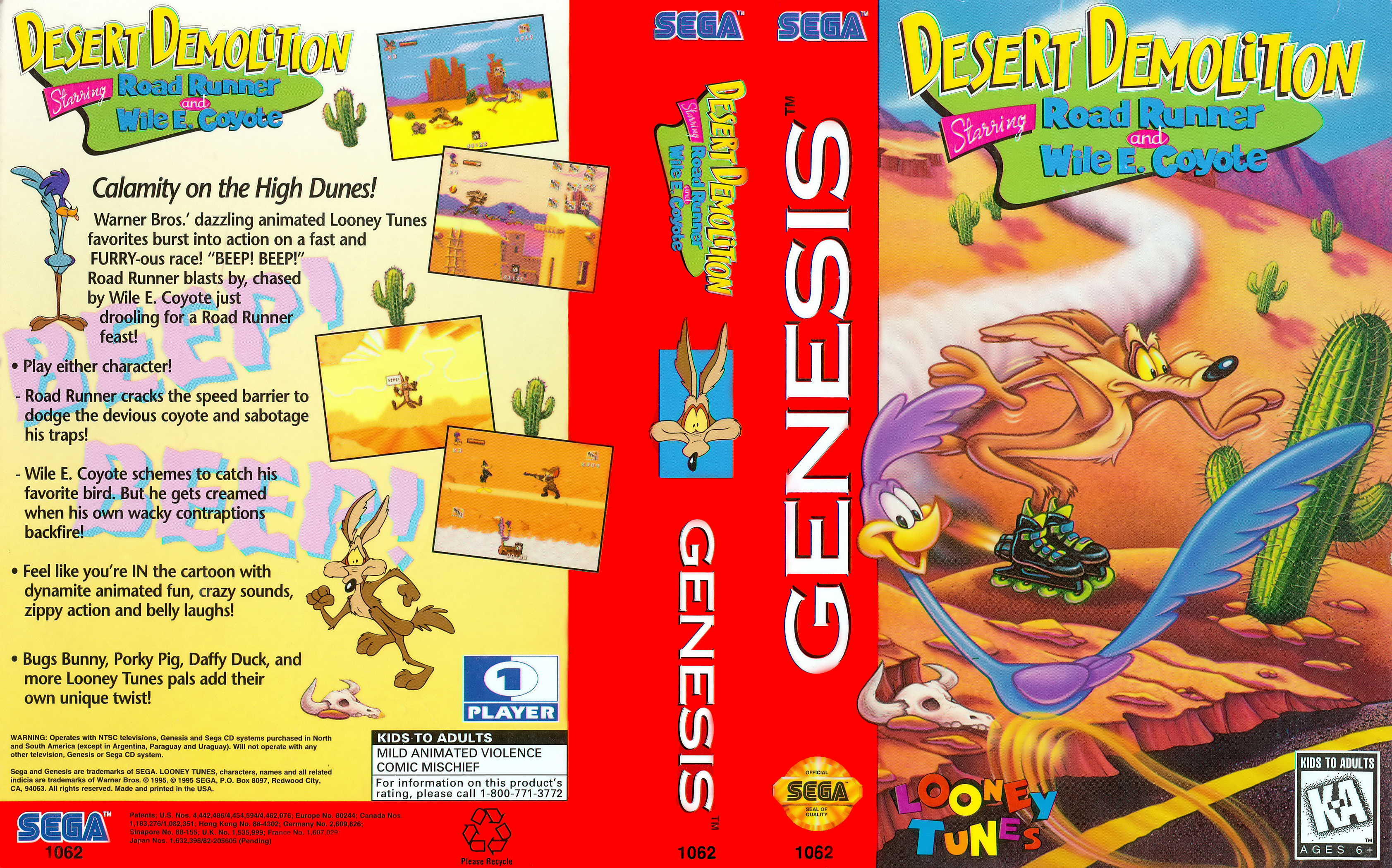 Desert sega. Desert Demolition Sega обложка. Desert Demolition starring Road Runner and Wile e. Coyote Sega обложка. Игра сега койот и страус. Игра разрушение пустыни / сега.