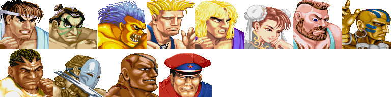 Street Fighter II Hyper Fighting Saturn, Characters.png