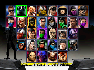 Mortal Kombat Trilogy Saturn, Character Select.png