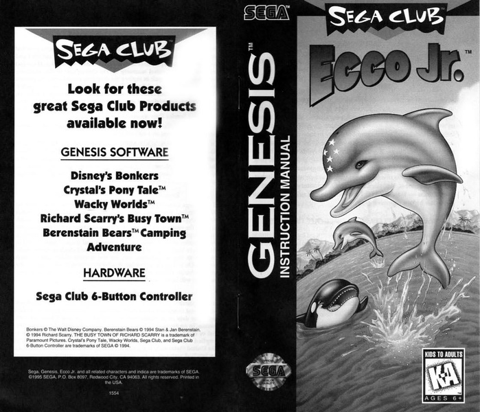 File:Ecco Jr MD US Manual.pdf - Sega Retro