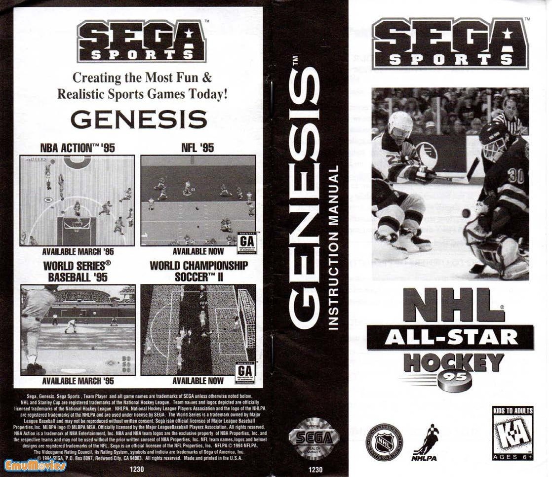 NHL All-Star Hockey '95 (1995) - MobyGames