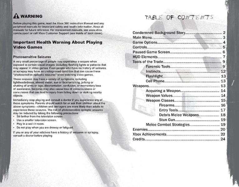 File:Condemned 360 US digital manual.pdf - Sega Retro