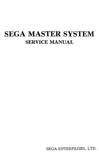 File:Sega Master System Service Manual.pdf - Sega Retro