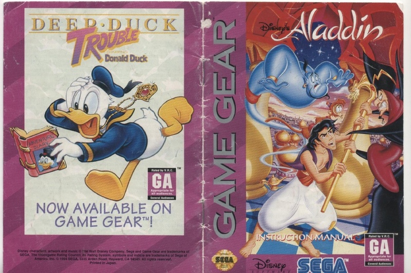 No Gioco Aladdin Ufficiale ALADDIN Istruzioni Manuale Solo per SEGA Game Gear 