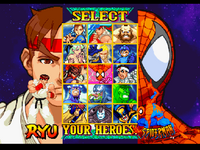 Marvel vs Capcom, Character Select.png